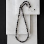 Mens 925 Silver Picasso Jasper Black Onyx Necklace, thumbnail 1 of 2