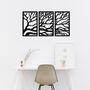 Abstract Tree Branches Triptych: Modern Wooden Decor, thumbnail 1 of 9