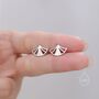 Art Deco Fan Stud Earrings In Sterling Silver, thumbnail 6 of 12