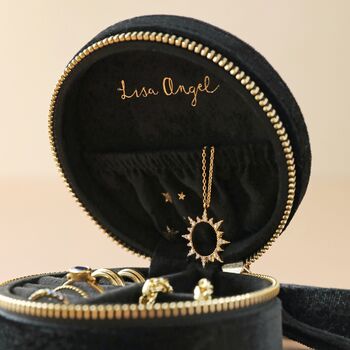 Starry Night Velvet Mini Round Jewellery Case, 4 of 12
