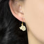 Gold Plated Sterling Silver Hedgehog Earrings, thumbnail 2 of 4