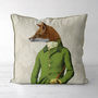 Fox In Green Decorative Cushion, thumbnail 1 of 5