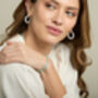 Credo Chunky Silver Hoop Earrings With Mother Of Pearl Beads, thumbnail 4 of 4