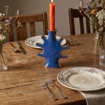 Blue Splash Aluminium Candle Holder, 5 of 6