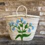 Handwoven Blue Meadow Straw Shopper Bag, thumbnail 1 of 4