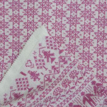 Personalised Lambswool People Baby Blanket Cream/Pink, 5 of 5