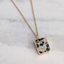 The Rectangle Dalmatian Jasper Necklace, Gold Plated, thumbnail 5 of 8