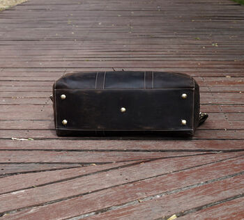 Genuine Leather Holdall Duffel Weekender, 5 of 12