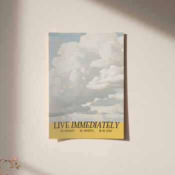 Live Immediately Vintage Outdoor Mindfulness Print, 2 of 7