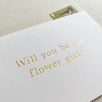 Gold Foil Flower Girl Card, 3 of 3