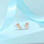 Tiny Forget Me Not Flower Cz Stud Earrings, thumbnail 8 of 12
