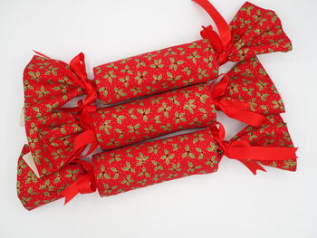 Red Holly Themed Reusable Christmas Crackers, 11 of 12