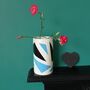 Ceramic Triangle Patterned Vase, thumbnail 2 of 3