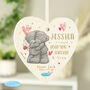 Personalised Me To You Hold You Forever Wooden Heart Decoration, thumbnail 1 of 3
