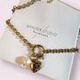 Love Story 18ct Gold Plated Belcher Necklace, thumbnail 1 of 4