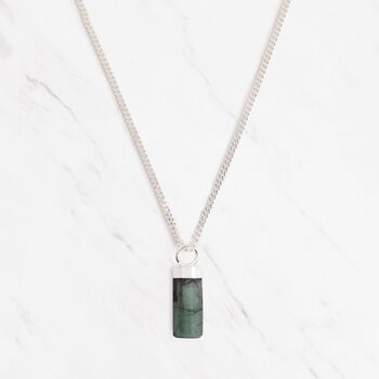 Orion Emerald Pendant Sterling Silver And Gold Vermeil, 3 of 4