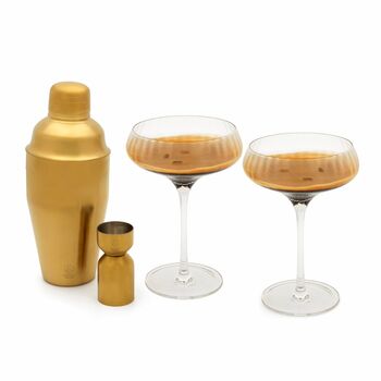 Martini Cocktail Gift Set In Soft Gold Finish, 2 of 5