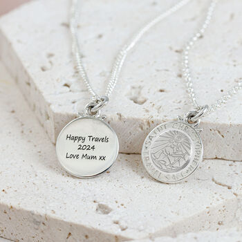 St Christopher Travel Safe Silver Necklace, 2 of 12