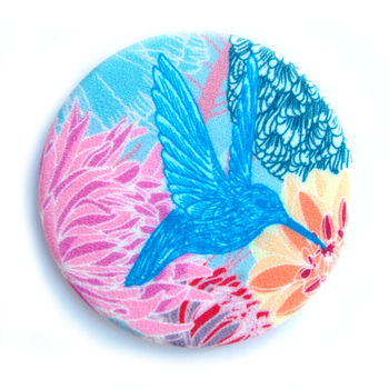 Faye Silk Covered Compact Mirror, 3 of 3