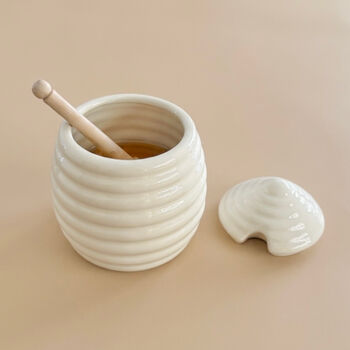 Ceramic Honey Pot With Honey Dipper, 9 of 11