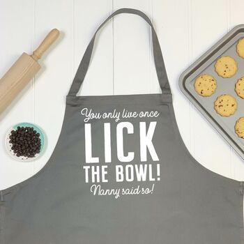 'Lick The Bowl' Personalised Kids Apron, 4 of 8