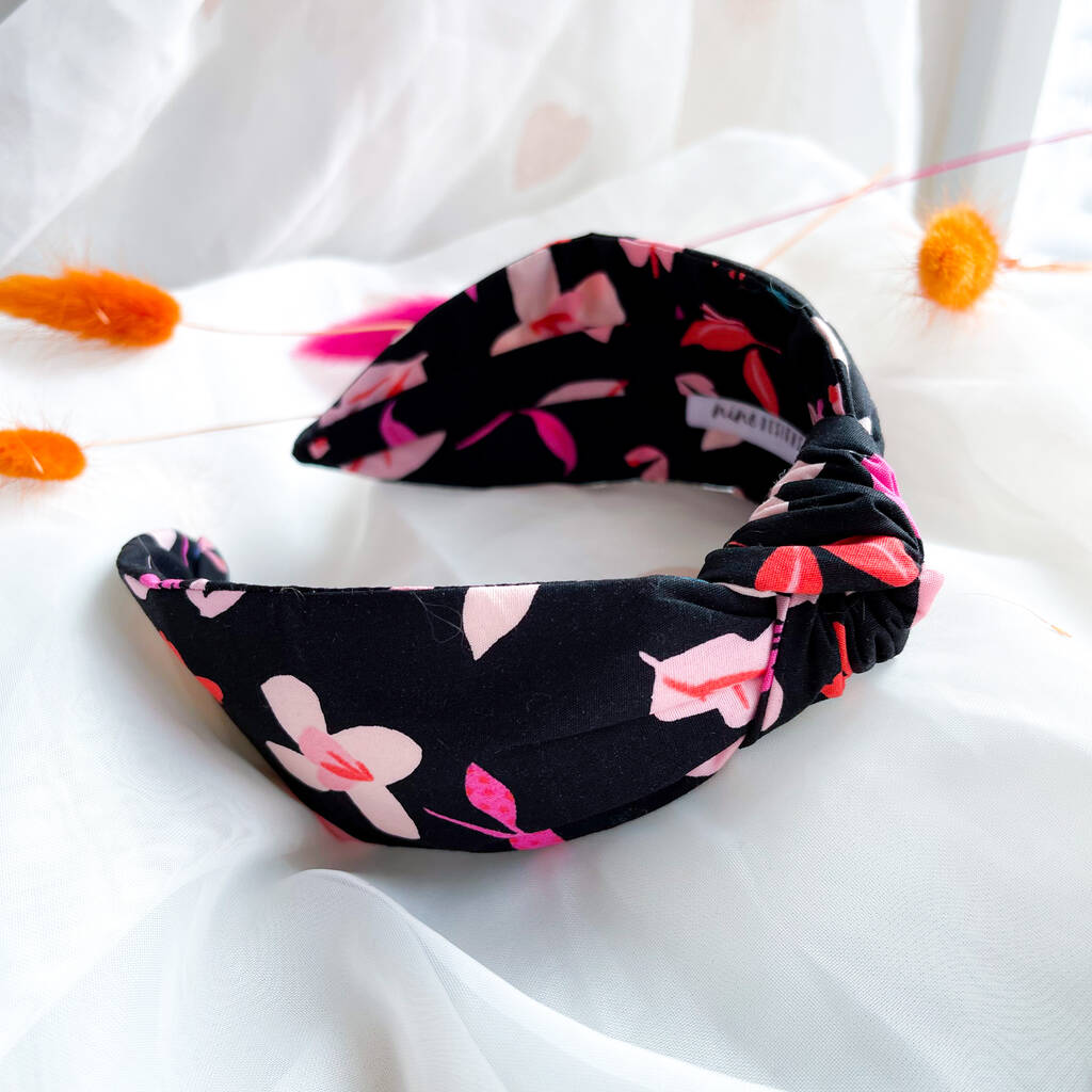 Pink Floral Knot Headband Hair Accessory, 1 of 3