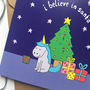 Unicorn Christmas Card, thumbnail 2 of 3
