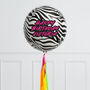 Personalised Neon Zebra Inflated Orb Balloon, thumbnail 2 of 2