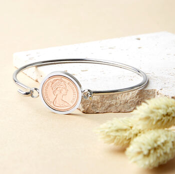 Half Penny Year Coin Bangle Bracelet 1971 To 1983, 2 of 9