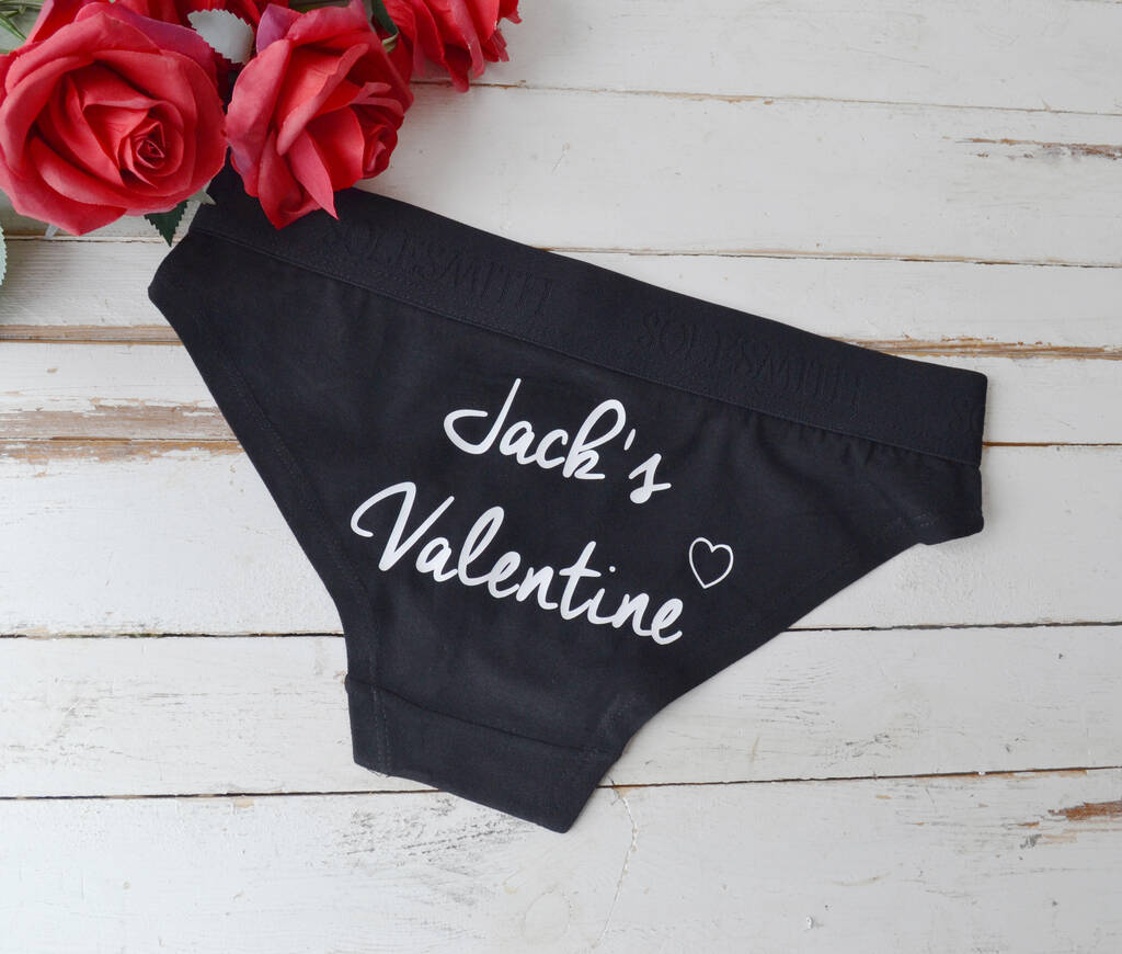 Personalised Property Of Name Ladies Knickers Underwear Valentines