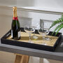 Black Wood And Rattan Serving Tray, thumbnail 1 of 5