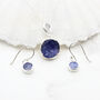 Tanzanite Round Gemstone Pendant And Earring Set, thumbnail 1 of 5