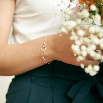 40th Birthday Sterling Silver Four Ring Bracelet, 2 of 4