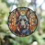 German Shepherd Black Stained Glass Effect Suncatcher, thumbnail 2 of 5