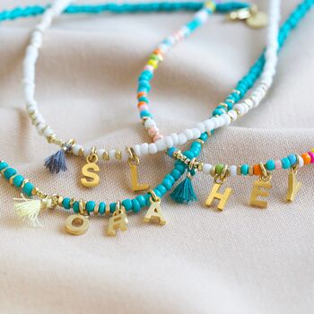 Personalised Initial Beaded Charm Necklace, 2 of 12