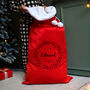 Personalised Holly Red Christmas Sack, thumbnail 1 of 3