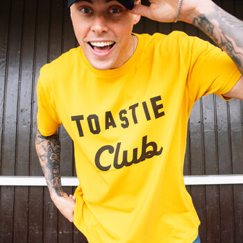 Toastie Club Men’s Slogan T Shirt, 2 of 3