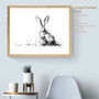 Charcoal Hare Print, thumbnail 4 of 4