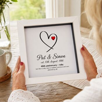 Personalised 40th Anniversary Gift Ruby Heart, 4 of 12