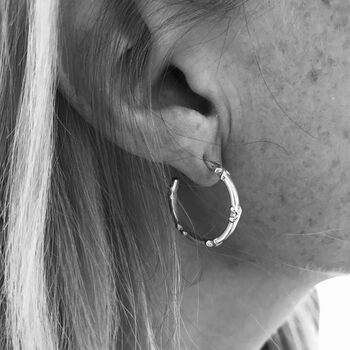 Deia Sterling Silver Kiss Hoop Earrings, 5 of 7