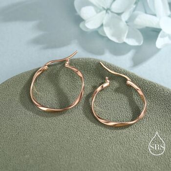 Large Mobius Hoop Earrings In Sterling Silver, 5 of 12