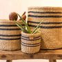Thin Stripe Charcoal And Natural Storage Basket, thumbnail 1 of 8