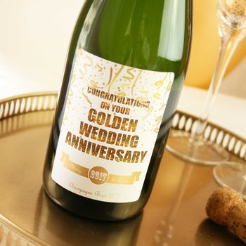 50th Golden Wedding Anniversary Champagne, 5 of 5