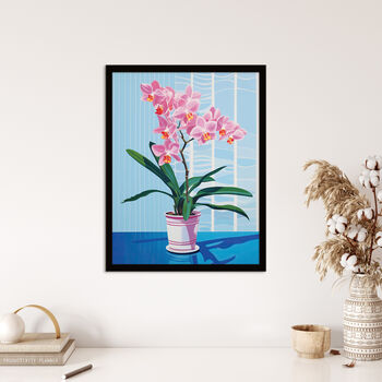 Outstanding Orchids Pink And Blue Floral Wall Art Print, 4 of 6