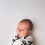 Oeko Tex Certified Large Black And White Baby Swaddle, thumbnail 1 of 3