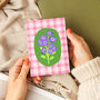 Floral Gingham Card Pink, thumbnail 2 of 2