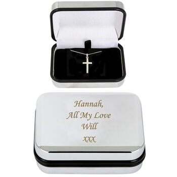 Personalised Box With Silver Cross Necklace, 6 of 7