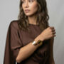 Nami 18 K Gold Plated Wave Cuff Bangle, thumbnail 2 of 5