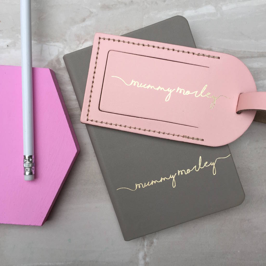 Personalised Notebook And Luggage Tag Set By Pickle Pie Gifts