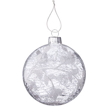 Glitter Leaf Design Christmas Bauble By The Christmas Home ...